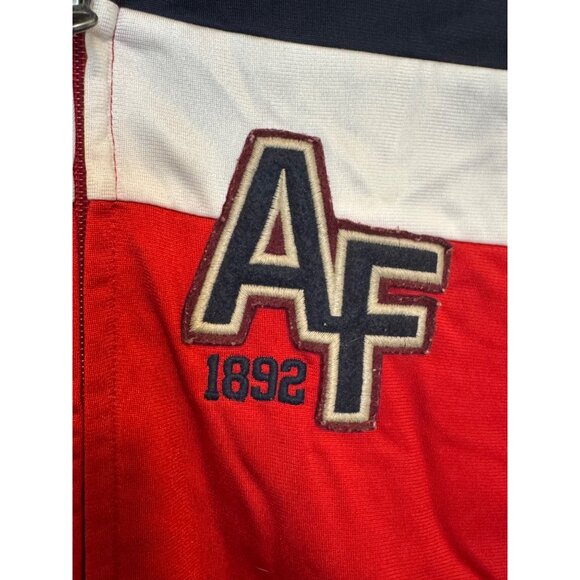 Vintage Y2K Abercrombie Fitch Mens Small Red Colorblock Track Jacket 1892 AF Log - Picture 4 of 5